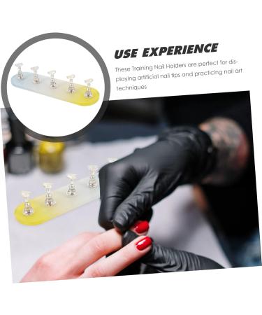 COOLHIYA 1 Set nail practice holder gradient rainbow nail stan training nail stands nail art organiser nail painting stand nail decor nail stands for nail art plastic Acrylic oval Yellow Blue 12.8x3.7cm - Buy Online on GoSupps.com
