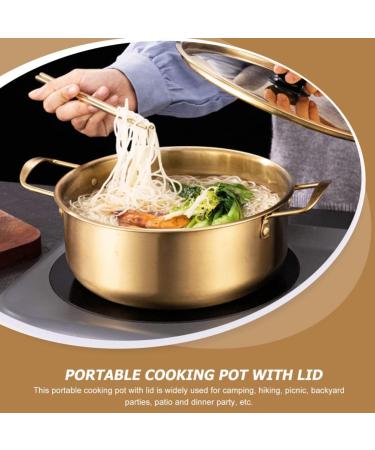Stainless Steel Gold Kitchen Ramen Noodle Kitchen Korean Ramen Cooking Kitchen for Noodle Kitchen (Color : Golden Size : 26X18X8.5CM) (Gold 28X20X9CM) - Buy Online on GoSupps.com