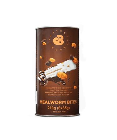 Mealworm Bites Protein Bar Made with Insect Protein Powder (35g x 6) - Chocolate and Almond. Sustainable Protein bar