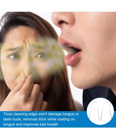 Jskwike Stainless Steel Tongue Cleaner Set - 2 U-Shape Tongue Scrapers for Fresh Breath & Bad Breath Reduction | International Shipping Available - Buy Online on GoSupps.com