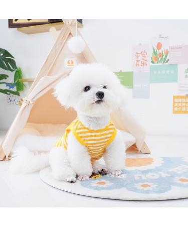 Winmany Dog Striped T-Shirt Pet Cat Summer Sleeveless Basic Vest Tank Top Puppy Soft Spring Fall Apparel Clothes for Small Medium Dogs Cats (1 Yellow L) L Yellow 1 - Buy Online on GoSupps.com
