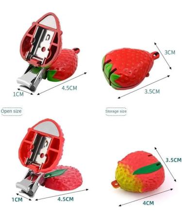 Strawberry Pineapple Folding Nail Clippers Portable Panda Tiger Cartoon Fingernail Sanding Mini Lovely Convenient Nail File (Color : B2) - Buy Online on GoSupps.com