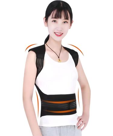 Adjustable Back Support Belt for Shoulder Pain Relief | Elastic & Breathable Back Trainer for Men & Women | Self-Heating Posture Correction & Protection - Buy Online on GoSupps.com