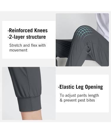 BALEAF Kids Hiking Pants | Quick Dry Girls Track Jogger with Zipper Pockets | Reinforced Knees | Camping Essential - Dark Green Medium - Buy Online on GoSupps.com
