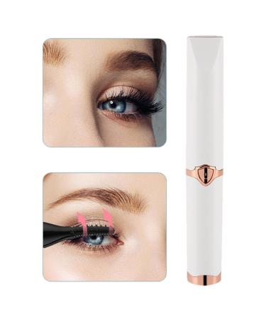Lash Curler Heated Eye Lash Heating Curler Rechargeable - Eye Lash Enhancer Electric Curling Tool for Beauty Salon Barbershop Travel White