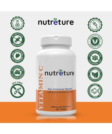 NUTRETURE Vitamin C 1000mg 100 Tablets | Immune Health & Antioxidant Support for Men and Women - Buy Online on GoSupps.com