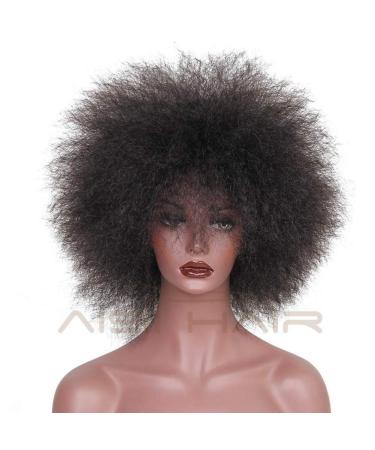 HBINGBING 6 Inch 100g/pcs Hair Synthetic Short Afro Curly Wig Fluffy Wigs for Black Women Brown Black Natural Hair
