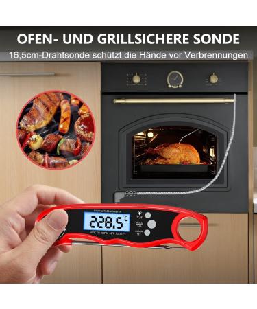 Buy Cirycase Digital Meat Thermometer - Instant Read Grill & Roast Thermometer with 102cm Long Probe - Perfect for BBQ Oven and Baking - Buy Online on GoSupps.com