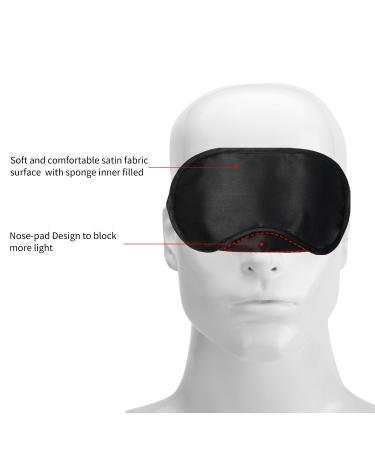 Satin Sleep Mask Blindfolds - 12 Pack Bulk Set with Nose Pad for Men and Women, Black - Buy Online on GoSupps.com