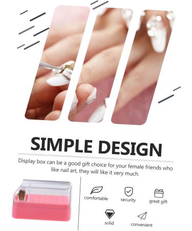 Healeved Nail Polish Head Box Charm Holder Nail Drill Bits Display Rack Nail Bit Holder Nail Drill Bit Organizer Clear Nail Supply Holder Pink Major Display Stand Women's Plastic - Buy Online on GoSupps.com