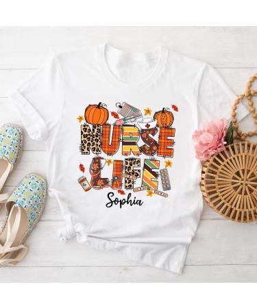 Personalized Nurse Shirt - Custom Fall Pumpkins Tee for Nurses | Perfect Gift from Patients & Coworkers on Nurse's Day - Buy Online on GoSupps.com