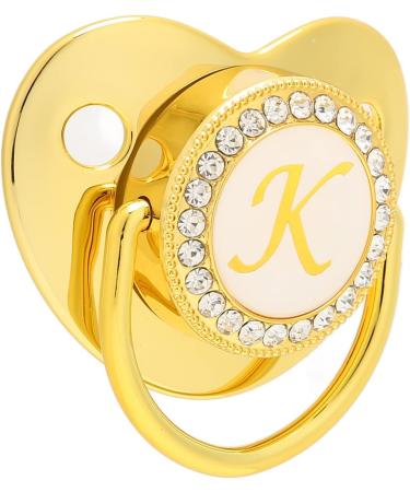 Alomejor Baby Pacifier with Clips - Curved Design 26 Letters Safe & Healthy for 6-18 Months - Golden (K) - International Shipping Available - Buy Online on GoSupps.com