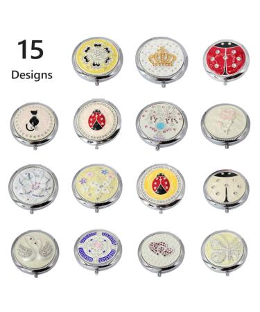 JUSTFOX Pocket Makeup Mirror - Double-Sided Travel Cosmetic Mirror Model 13 Butterfly - Perfect for On-the-Go Beauty - Buy Online on GoSupps.com