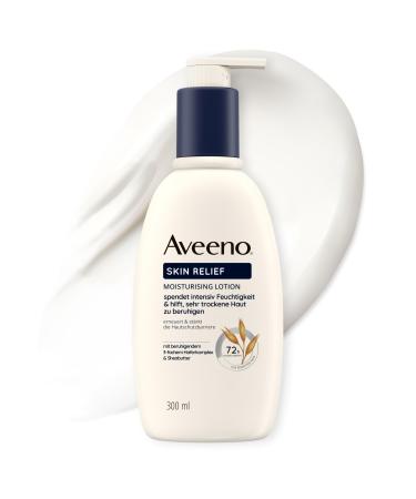 Kenvue Germany Aveeno Skin Relief Body Lotion perfumefree moisturizes 72 hours soothes very dry skin strengthens the skin protection barrier and supports natural ceramide production 300 ml 1er Pack 3fold oat complex
