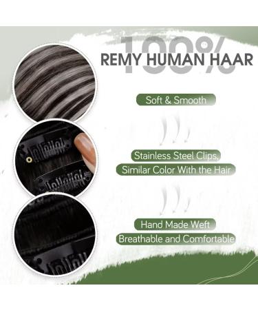Buy Hetto Clip In Real Hair Extensions - Balayage Silver & Black Ombre - Remy 35cm Clip-Ins - Buy Online on GoSupps.com