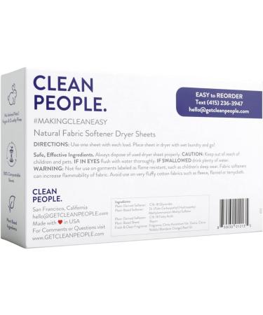 Clean People Natural Fabric Softener Sheets - Eco Friendly & Vegan - 2 x 80 Packs - Buy Online on GoSupps.com