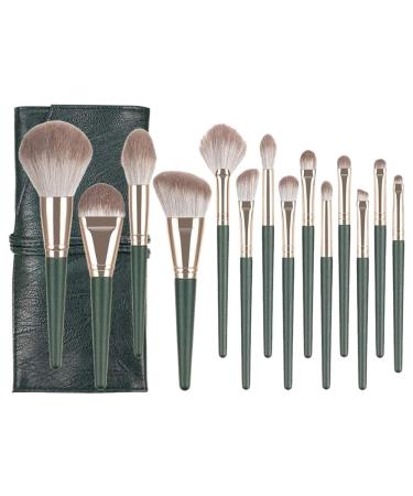 RIYAN 14 Makeup Tools Foundation Eyeshadow Concealer Lip Gloss Makeup Brushes Makeup Tools with PU Bag