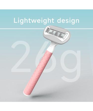 Buy Pubic Hair Razor for Women - 5 Blade Shaver with Moisturizing Strip for Legs & Bikini Area - Includes 1 Handle & 2 Magnetic Cartridges - Pink - Buy Online on GoSupps.com