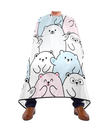 Waterproof Barber Cape -Cartoon Bear44 Cheetah Haircut Bib for Men Unisex Hair Cutting Cape(8rp1a)