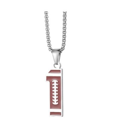 AKarrLili Football Lucky number Pendant Stainless steel Rugby Neckalce Player Number Jewelry for men women 1
