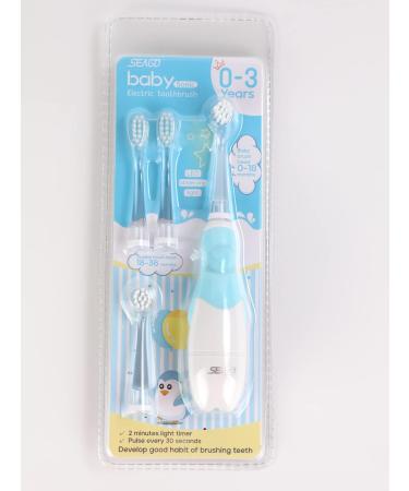 Buy Seago SG513 Electric Toothbrush for Kids 6 Months to 4 Years | LED Light Smart Timer Waterproof IPX7 - Light Blue - Buy Online on GoSupps.com