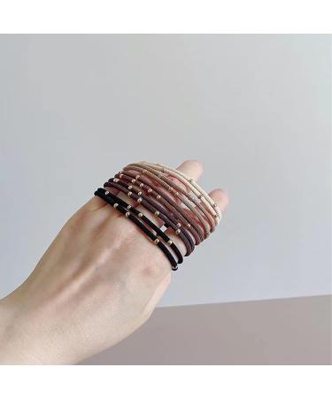 Jseng 10 Pcs Hair Ties with Golden Bead for Women Girls - No Damage Ponytail Holders Bracelets - Elastic Hair Bands for Thick Hair (5 Colors) - Buy Online on GoSupps.com