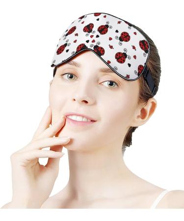 Coccinella Septempunctata Ladybug Printed Sleep Eye Mask - Soft Blindfold for Travel Nap - Adjustable Strap for Men and Women - Buy Online on GoSupps.com