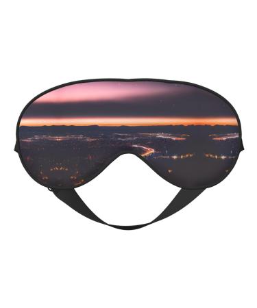 SSIMOO Night Sky Print Double-Sided Eye Mask Soft and Light Blocking for Enhancing Sleep Quality Black