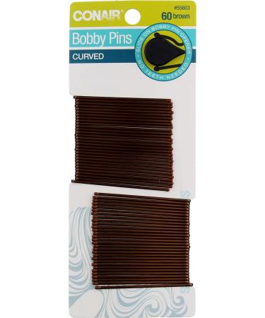 Conair Styling Essentials Curved Brown Bobby Pins - 60 Count (6 Pack) - Buy Online on GoSupps.com