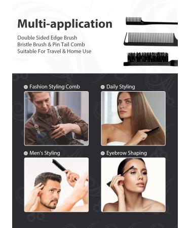 4Pcs Hair Wax Stick & Brush Set for Slick Back Hair - Smooth Frizz & Flyaways - Black - Buy Online on GoSupps.com