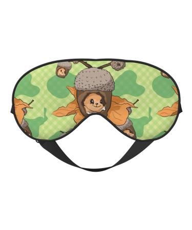 Cartoon Squirrel Unisex Elastic Adjustable Buckle Design Blackout Sleep Eye Mask for Home Travel Yoga Office Nap