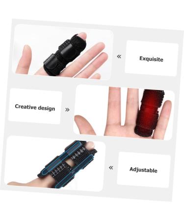 FRCOLOR 5pcs Breathable Finger Splint Set | Portable Finger Joint Brace for Fixation | Adjustable Finger Strap Support | Black - Buy Online on GoSupps.com