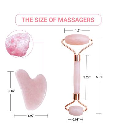 Gua Sha Facial Tools Set - Rose Quartz & Jade Stone Face Roller for Anti-Aging Wrinkle Relief & Eye Puffiness Shop Natural Beauty Skin Care Online - Buy Online on GoSupps.com
