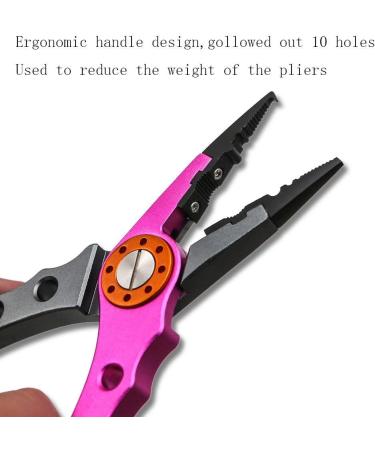 San Like 7-Inch Fishing Pliers | Aluminum Braid Cutters | Hook Remover | Saltwater Fishing Gear | Corrosion Resistant Tools | Split Ring Pliers | Fish Holder with Sheath and Lanyard - A-Pink - Buy Online on GoSupps.com