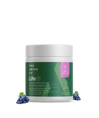 Life Essential Amino Acids Powder - EAA Supplement for Muscle Growth Blood Pressure Support Heart Health - Leucine and Citrulline for 40+ - Vegan Non-GMO Grape 30 Servings