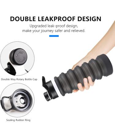 Nefeeko 26oz Collapsible Water Bottle | Silicone Foldable & Leakproof | BPA Free | Portable Sport Bottle with Carabiner | Ideal for Travel, Camping, Hiking - Buy Online on GoSupps.com