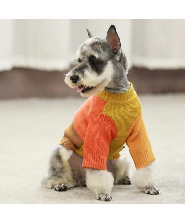 Fitwarm Color Block Long Sleeve Dog Sweater - Ugly Christmas Thermal Pet Apparel (Small, Blue/Pink/Brown/Red/Green/Orange) - Buy Online on GoSupps.com
