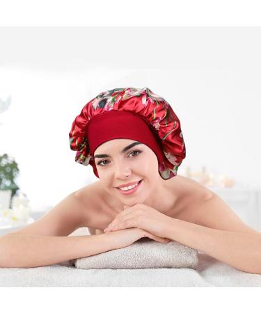 4 Pcs Large Silky Satin Sleep Bonnets for Women - Multicolor | Hair Care Night Cap for Curly Hair - Buy Online on GoSupps.com