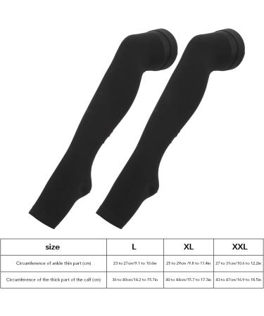 Buy Class II Open Toe Compression Socks for Women - 23-32 mmHg Comfortable & Elastic Support Stockings in Black (L) - International Shipping Available - Buy Online on GoSupps.com