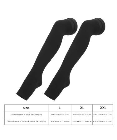 Open Toe Compression Socks 23-32 mmHg - Black Elastic Support Socks for Women | Travel Comfort | XL - Buy Online on GoSupps.com
