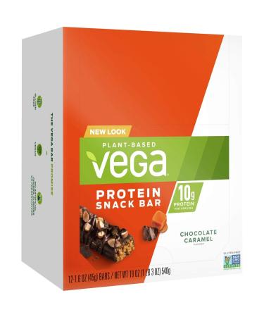 Vega Protein Snack Bar Chocolate Caramel 12 Bars 1.6 oz (45 g) Each