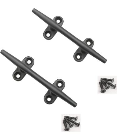 316 Stainless Steel Black Cleat Dock Marine Open Base Cleats 5 Inch - Set of 2 - Buy Online on GoSupps.com
