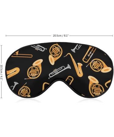 Musical Instruments Saxophone French Hor Sleep Mask Eye Cover for Sleeping Blindfold with Adjustable Strap Blocks Light Night Travel Nap for Men Women - Buy Online on GoSupps.com
