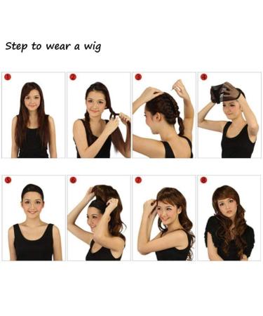 BGHJUE Wig Accessories | Dark Roots Synthetic Long Wavy Hair Wigs with Bangs & Simulation Scalp - Buy Online on GoSupps.com