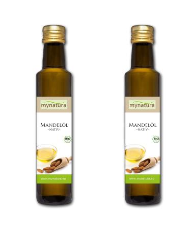 mynatura Mynatura Organic Almond Oil - 2 x 250 ml - Nativ - Cold Pressed - Raw Food Quality - Rich in Vitamins - Skin Care - Vegan - Natural Cosmetics - DE- KO-45 - 250ml (2 x 250ml)
