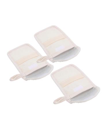 VINTORKY 3pcs Handmade Soap Storage Bag Face Soap Bath Sponges Shower Soap Holder And Acid Soap Black Flax