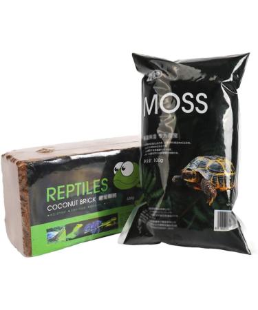 Buy Omem Reptile Coconut Brick & Dried Moss Set for Turtles | Warm Hibernation Floor Mat - Ideal Pet Supplies - Buy Online on GoSupps.com