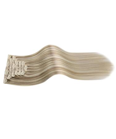 Buy Moresoo Clip-In Extensions | Real Blonde & Light Brown Remy Hair | Invisible Hair Extensions | 120g 40cm 7pcs #9A/60 | Full Head - Buy Online on GoSupps.com