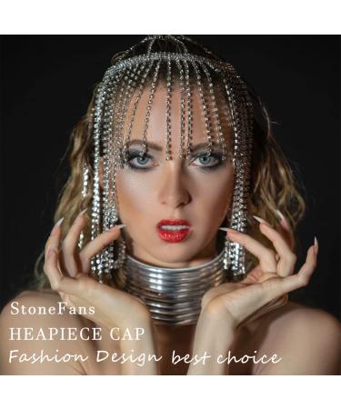 STONEFANS Rhinestone Tassel Headpiece - 1920s Flapper Crystal Head Chain for Women - Buy Online on GoSupps.com