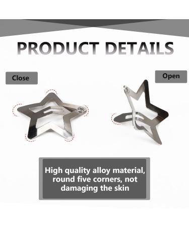 Punwey Star Hair Clips - 10-Piece Y2K Silver Glitter Hair Accessories for Girls & Women - Buy Online on GoSupps.com